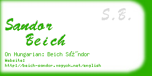 sandor beich business card